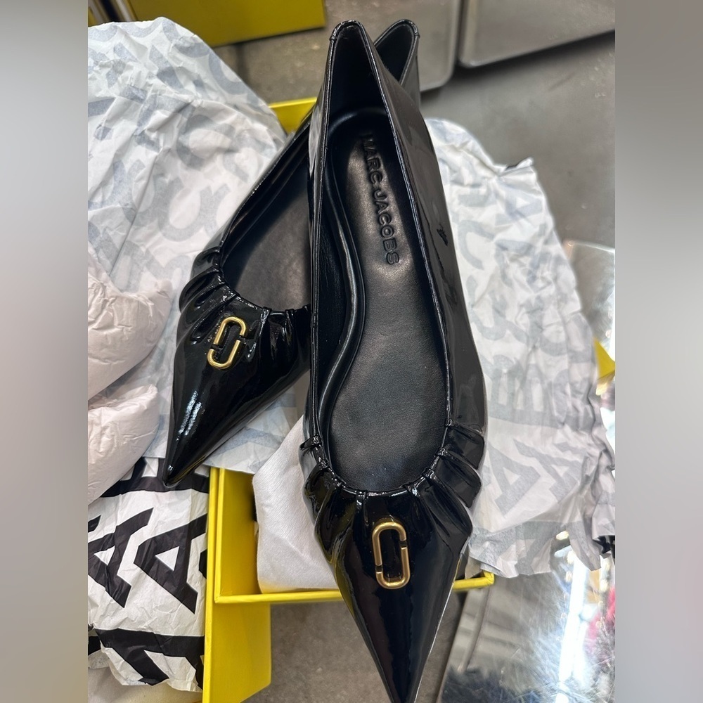 NIB! NEW! Marc Jacobs The Ali Ballerina Flat -Women Black - Picture 2 of 10